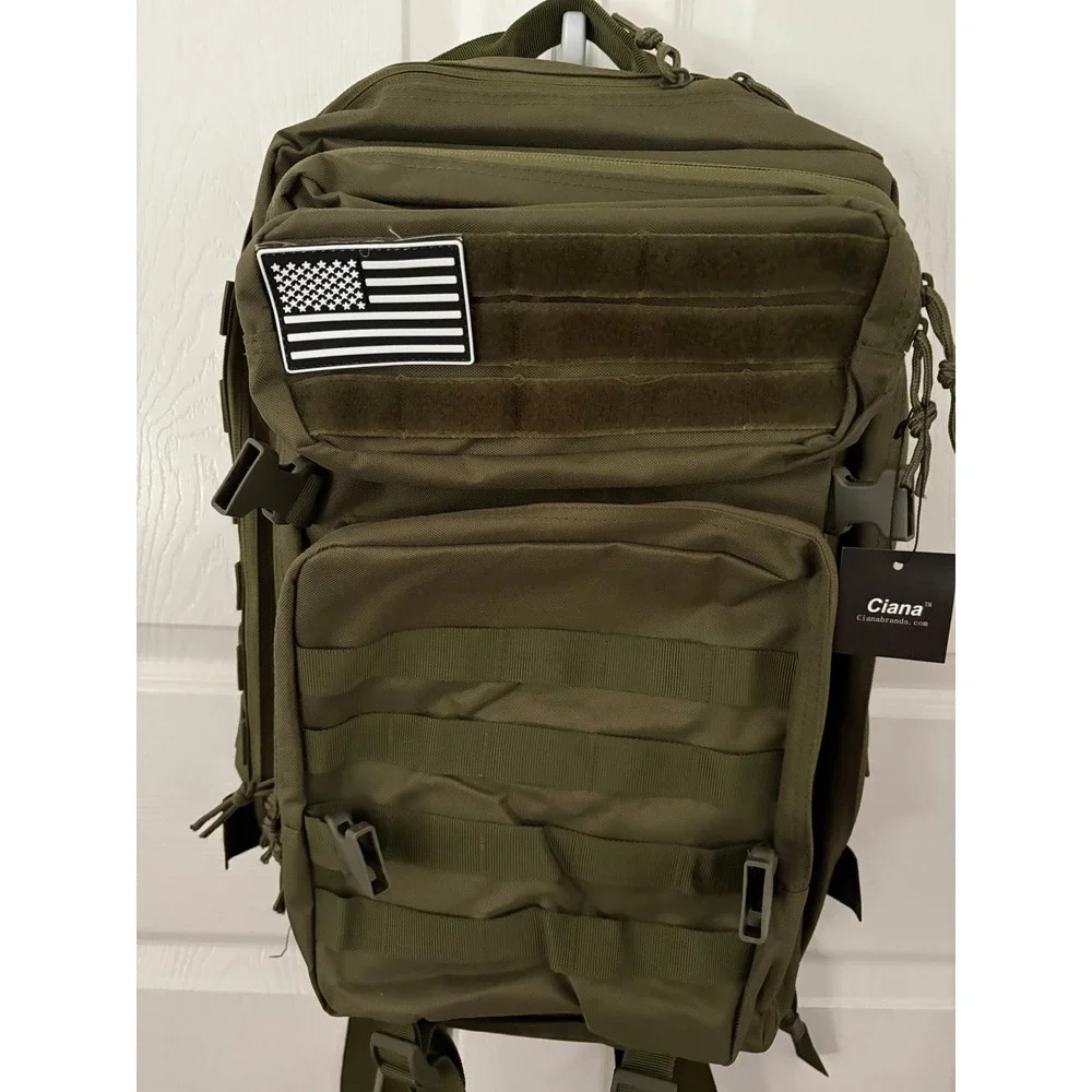 New! Ciana Men Backpack Military Tactical 40L Olive Green MOLLE Hiking School